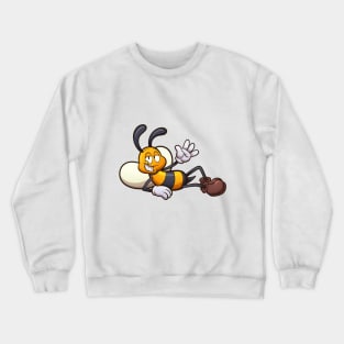 Laying Cartoon Bee Crewneck Sweatshirt